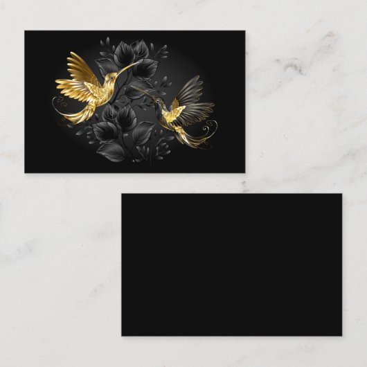 Zwarte en goudvogel visitekaartje (Voorkant / Achterkant)