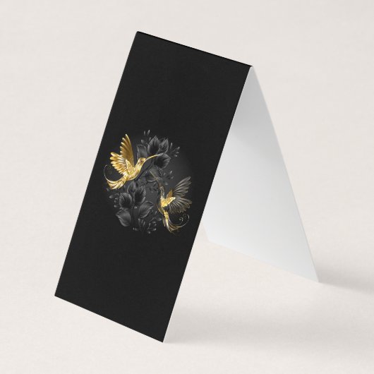 Zwarte en goudvogel visitekaartje (Voorkant)