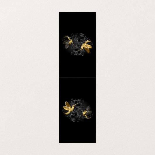 Zwarte en goudvogel visitekaartje (Buitenkant ongevouwen)