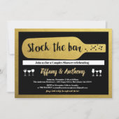 Zwarte en goudvoorraad, referentieglam voor de bar kaart (Voorkant)