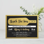 Zwarte en goudvoorraad, referentieglam voor de bar kaart (Staand voorkant)