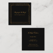 Zwarte en goudvormige olie Moderne minimalistische Vierkante Visitekaartje (Voorkant / Achterkant)