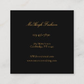 Zwarte en goudvormige olie Moderne minimalistische Vierkante Visitekaartje (Achterkant)