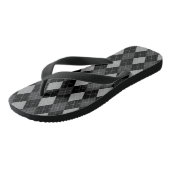 Zwarte en grijze Argyle Teenslippers (Schuin)