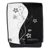 Zwarte en grijze bloemen rugtassen (Voorkant)