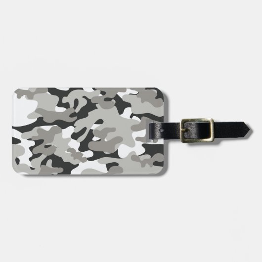 Zwarte en grijze Camo Bagagelabel (Voorkant horizontaal)
