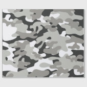 Zwarte en grijze Camo Cadeaupapier (Vlak)