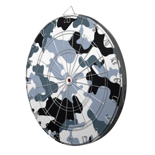Zwarte en grijze Camo Darboard Dartbord (Voorkant Rechts)