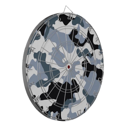 Zwarte en grijze Camo Darboard Dartbord (Voorkant Links)