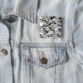 Zwarte en grijze Camo Vierkante Button 5,1 Cm (In situ)
