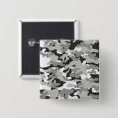 Zwarte en grijze Camo Vierkante Button 5,1 Cm (Voorkant /achterkant)