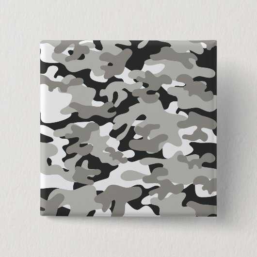 Zwarte en grijze Camo Vierkante Button 5,1 Cm (Voorkant)