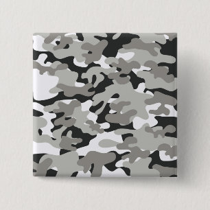 Zwarte en grijze Camo Vierkante Button 5,1 Cm