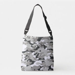 Zwarte en grijze Camouflage Cross Body Bag Crossbody Tas