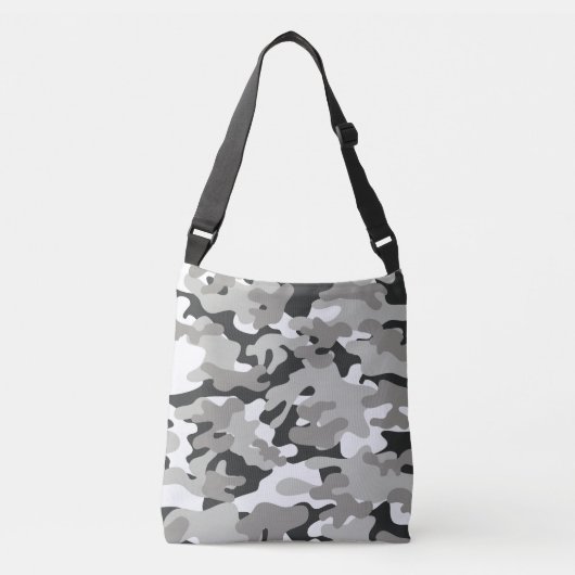 Zwarte en grijze Camouflage Cross Body Bag Crossbody Tas (Voorkant)