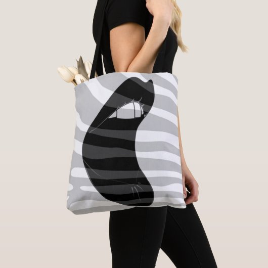 Zwarte en grijze canvas tas (Dichtbij)