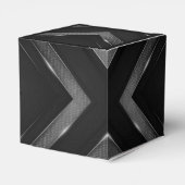 Zwarte en grijze Chevron Cube Bedankdoosjes (Achterkant)