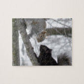 Zwarte en grijze eekhoorn legpuzzel (Horizontaal)