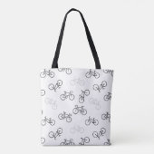 Zwarte en grijze fietsen tote bag (Achterkant)