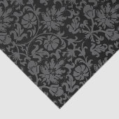 Zwarte en grijze Floral Damask Tissuepapier (Detail)