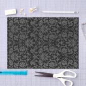 Zwarte en grijze Floral Damask Tissuepapier (Craft)