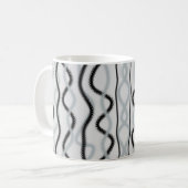 Zwarte en grijze golven koffiemok (Voorkant links)