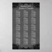 Zwarte en grijze Gothic 15 Weddenstabel Poster (Voorkant)