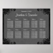Zwarte en grijze Gothic Wedding 10 Tafelzitje Poster (Voorkant)