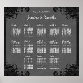 Zwarte en grijze Gothic Wedding 13 Tafelzitje Poster