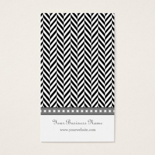 Zwarte en grijze harringbone die kaarten afgeeft visitekaartje (Voorkant)
