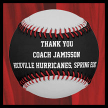 Zwarte en grijze honkbal, bedankt Coach, simpel