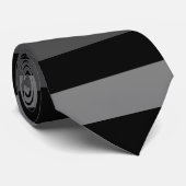 Zwarte en grijze horizontale strepen Stropdas (Opgerold)