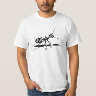 Zwarte en grijze insecten mier t-shirt