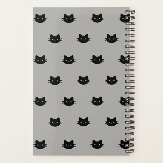 Zwarte en grijze kat planner (Achterkant)