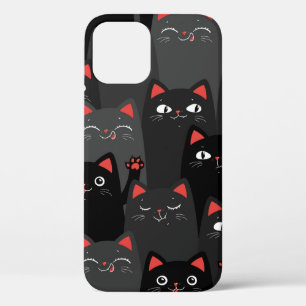 Zwarte en grijze katten. Cartoon naadloos. Vin Case-Mate iPhone Case