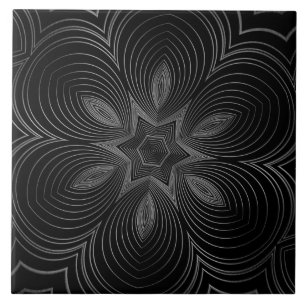 Zwarte en grijze keramische Tegel Tegeltje