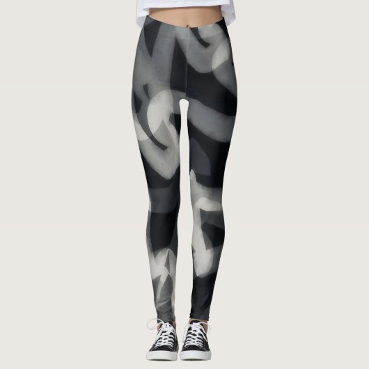 Zwarte en grijze Leggings (Voorkant)