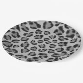 Zwarte en grijze luipaard, cheetah-patroon papieren bordje (Gekanteld)