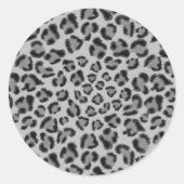 Zwarte en grijze luipaard, cheetah-patroon ronde sticker (Voorkant)