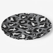 Zwarte en grijze luipaard dierenprint papieren bordje (Gekanteld)