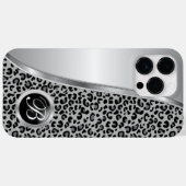 Zwarte en grijze luipaardprint | Monogram Case-Mate iPhone Case (Achterkant (horizontaal))