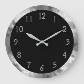 Zwarte en grijze marmer grote klok (Voorkant)