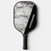 Zwarte en grijze marmer pickleball paddle (Achterkant)