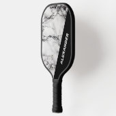 Zwarte en grijze marmer pickleball paddle (Links)