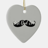 Zwarte en grijze Mustache Keramisch Ornament (Rechts)