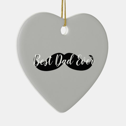 Zwarte en grijze Mustache Keramisch Ornament (Rechts)