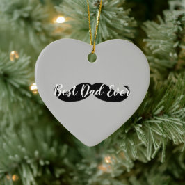 Zwarte en grijze Mustache Keramisch Ornament