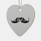 Zwarte en grijze Mustache Keramisch Ornament (Links)