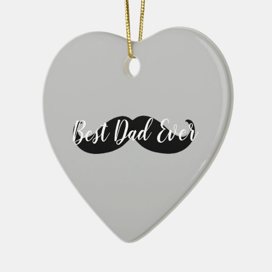 Zwarte en grijze Mustache Keramisch Ornament (Links)