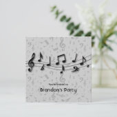 Zwarte en grijze Muzieknoten Kaart (Staand voorkant)